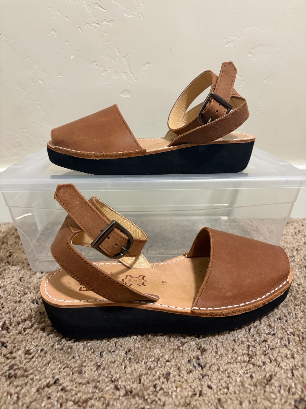 Pons 524 Mediterranean Brown Avarca Sandals Women’s Size 6 - Picture 3 of 7